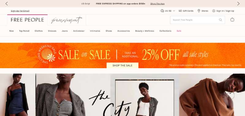 Free-People 29 Top Fashion Website Design Examples to Inspire Your Creativity