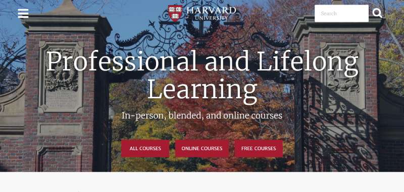 Harvard-Online-Learning Education Website Design: 27 Great Examples