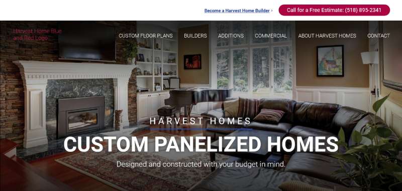 Harvest-Homes Home Builder Website Design: 22 Inspirational Examples