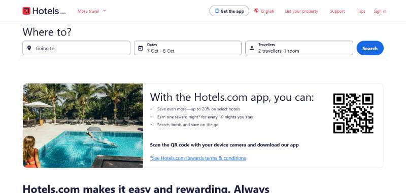 Hotels.com_ The 29 Best Tourism Website Design Examples to Inspire Travel