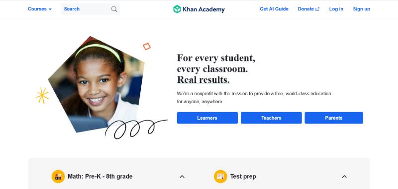 Khan-Academy Education Website Design: 27 Great Examples