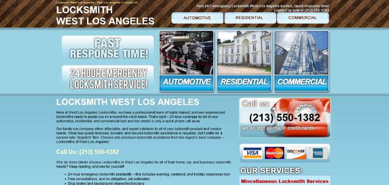 Locksmith-West-Los-Angeles 11 Locksmith Website Design Examples to Unlock Creativity