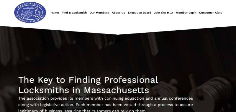 Massachusetts-Locksmiths-Association 11 Locksmith Website Design Examples to Unlock Creativity
