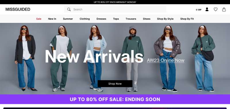 Missguided 29 Top Fashion Website Design Examples to Inspire Your Creativity