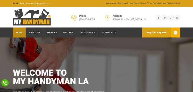 My-Handyman-LA Handyman Website Design Inspiration: 14 Examples