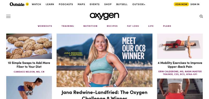 Oxygen-Magazine 27 Fitness Website Design Examples to Get Your Pulse Racing