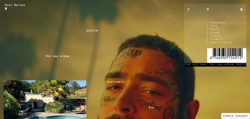 Post-Malone 27 Musician Website Design Examples for Creative Inspiration
