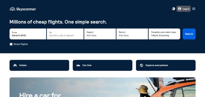 Skyscanner The 29 Best Tourism Website Design Examples to Inspire Travel