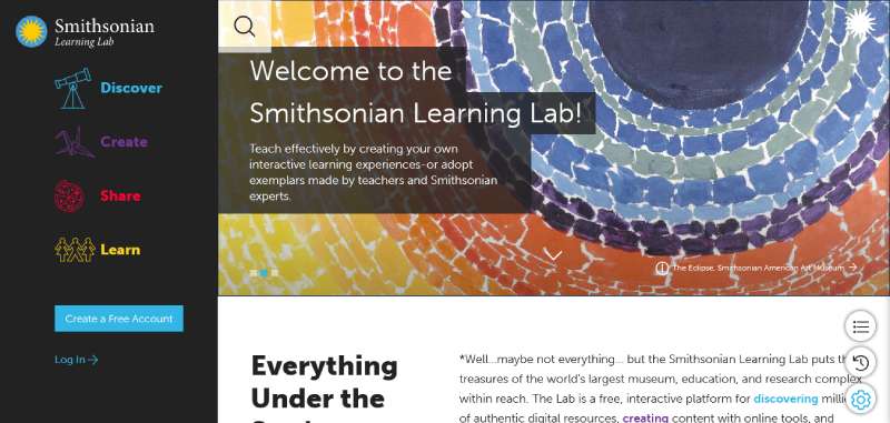 Smithsonian-Learning-Lab Education Website Design: 27 Great Examples