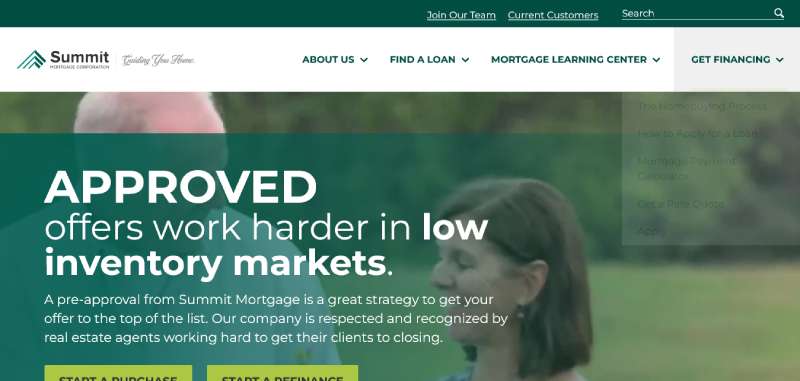 Summit-Mortgage-Corporation 18 Mortgage Broker Website Design Examples that Seal the Deal