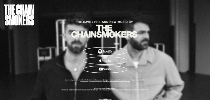 The-Chainsmokers-1 27 Musician Website Design Examples for Creative Inspiration