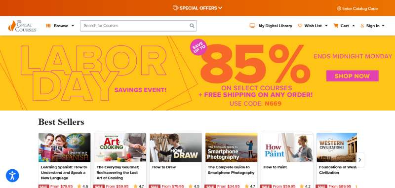 The-Great-Courses 22 BigCommerce Website Design Examples To Inspire You
