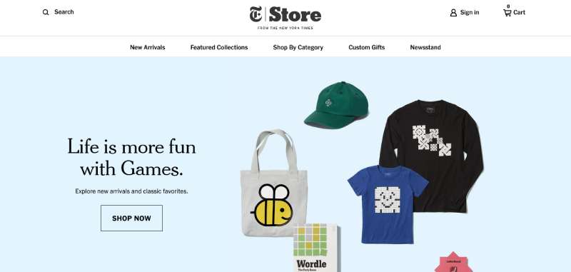 The-New-York-Times-Store WooCommerce Website Design: The 27 Best Examples