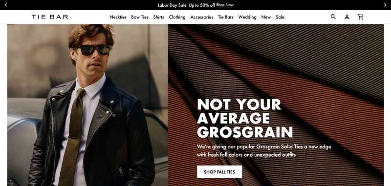 The-Tie-Bar 22 BigCommerce Website Design Examples To Inspire You