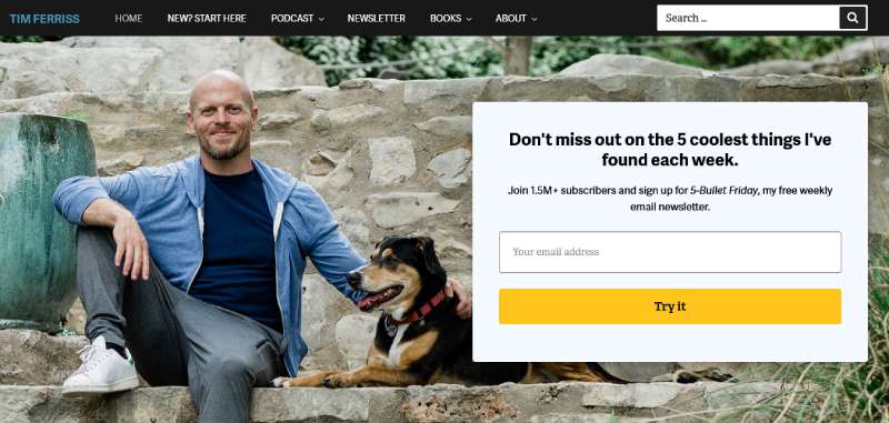 Tim-Ferriss 18 Personal Trainer Website Design Examples to Inspire You