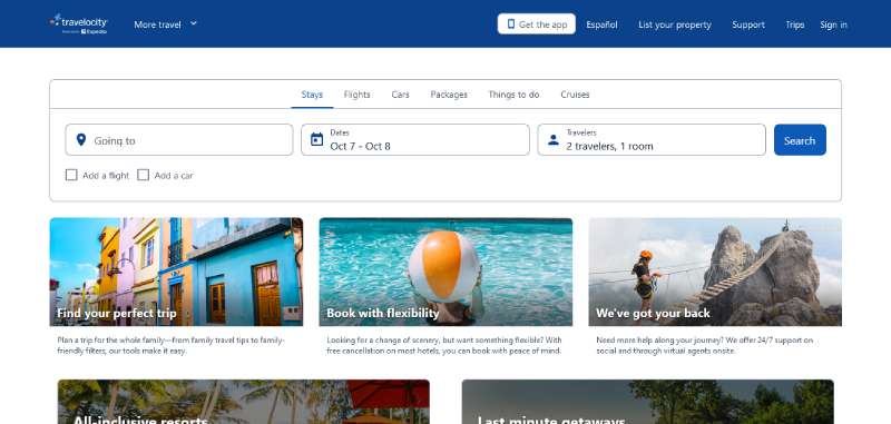Travelocity The 29 Best Tourism Website Design Examples to Inspire Travel