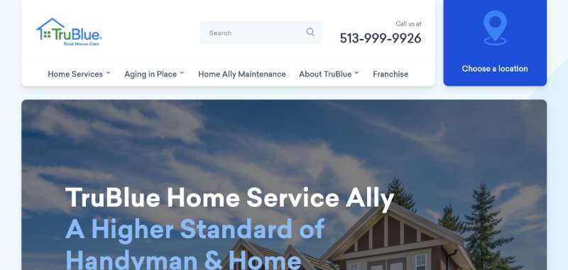 TruBlue-Total-House-Care Handyman Website Design Inspiration: 14 Examples