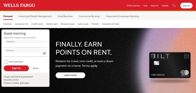 Wells-Fargo 22 Financial Services Website Design Examples that Pay Off