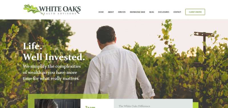 White-Oaks-Wealth-Advisors-1 22 Financial Services Website Design Examples that Pay Off