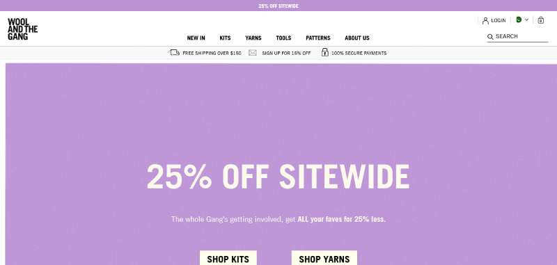 Wool-and-the-Gang WooCommerce Website Design: The 27 Best Examples