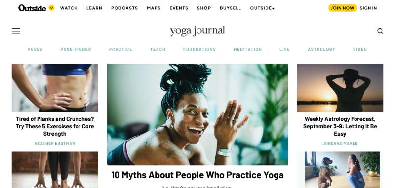 Yoga-Journal 27 Fitness Website Design Examples to Get Your Pulse Racing