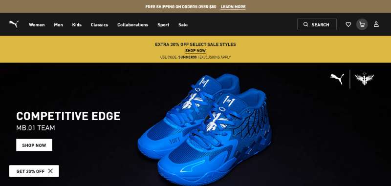 puma 29 Top Fashion Website Design Examples to Inspire Your Creativity