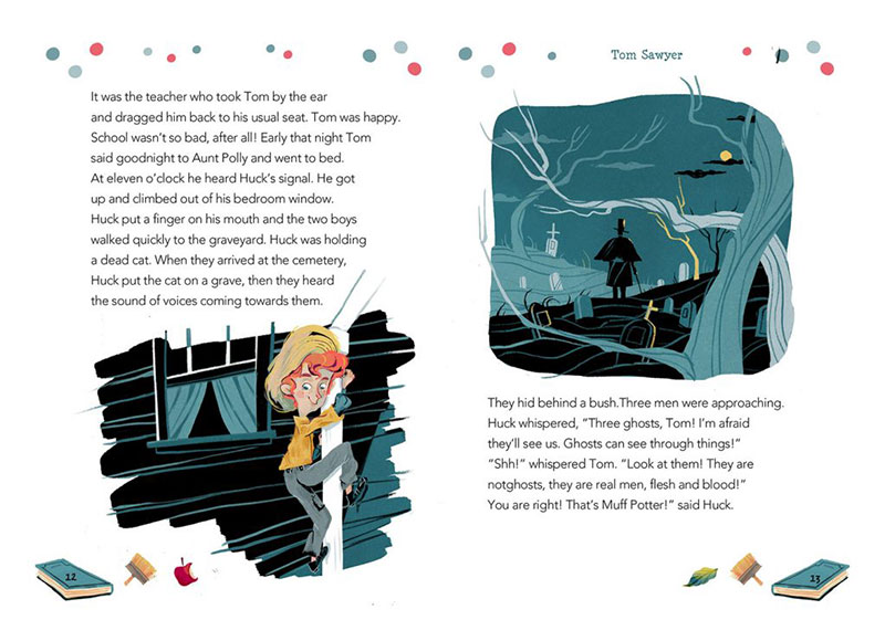 Children-Book-Illustration-tom-sawyer-2 Crafting Visual Stories: Graphic Designer vs Illustrator