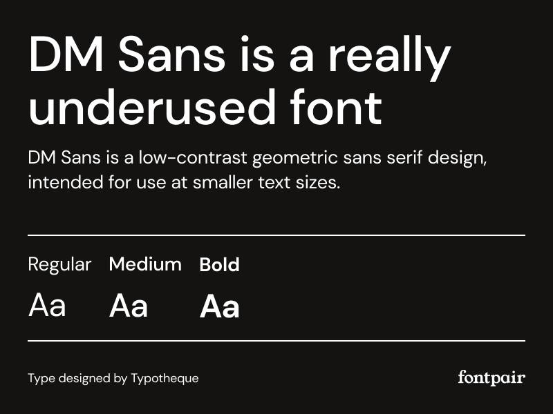 DM-Sans App Typography: The 25 Best Fonts for Apps
