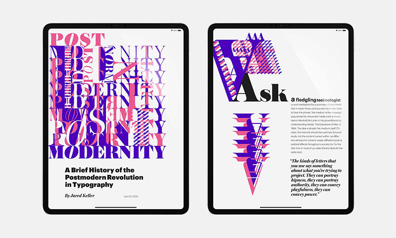 tablets Redefining Norms: Postmodern Graphic Design