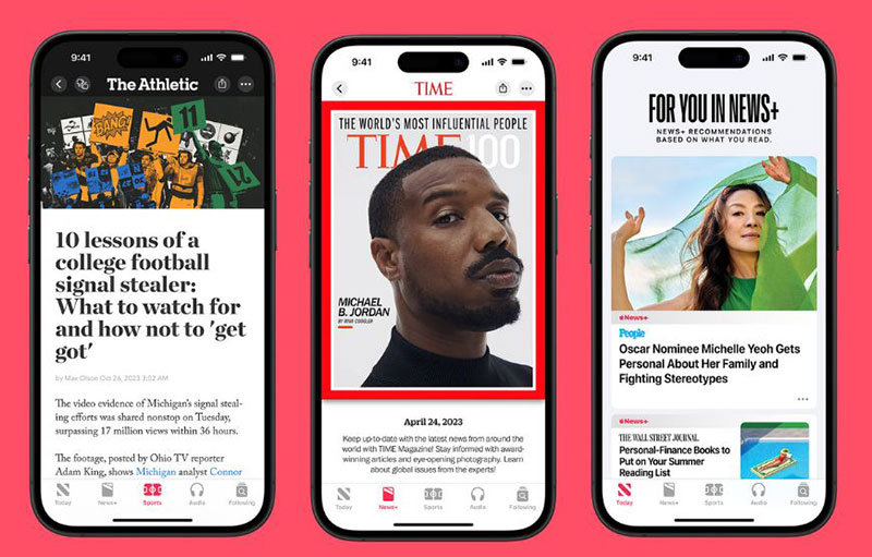 Apple News app interface showing the human-edited Top Stories tab