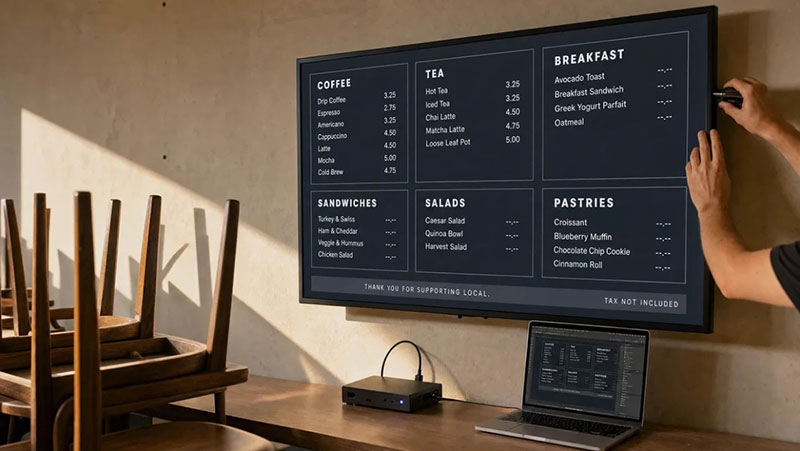 How to Set Up a Digital Menu Board: Hardware to Layout