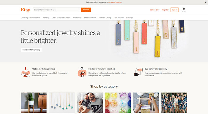etsy_com Website Header Design: 44 Cool Examples and What Makes Them Good