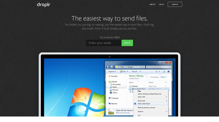 droplr File sharing service