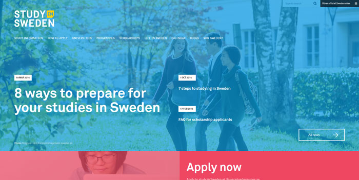 studyinsweden_se Great school website design: 51 Academic websites