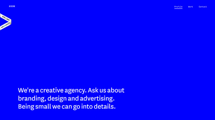 size_agency 78 Great Examples of Cool Website Designs