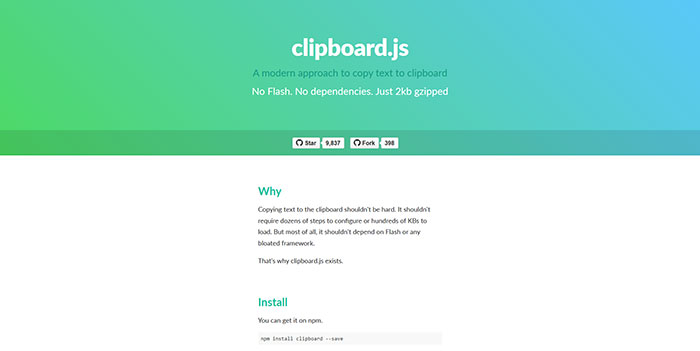 clipboard_js Web Design Resources: jQuery Plugins, CSS Grids & Frameworks, Web Apps And More