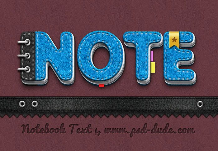notebook-paper-text-photoshop-tutorial Photoshop Typography Tutorials (80 Examples)