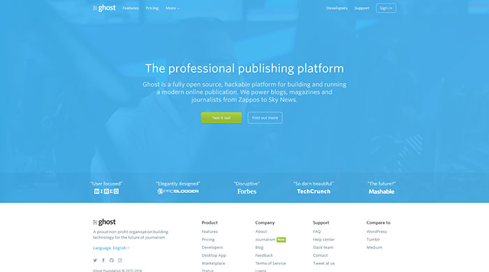ghost_org Free and popular blogging platforms to try