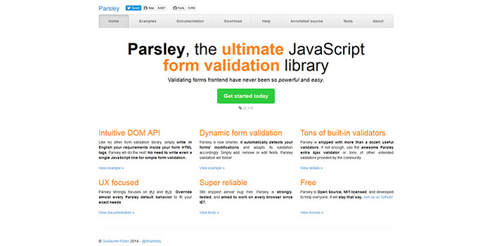 parsleyjs_org Web Design Resources: jQuery Plugins, CSS Grids & Frameworks, Web Apps And More