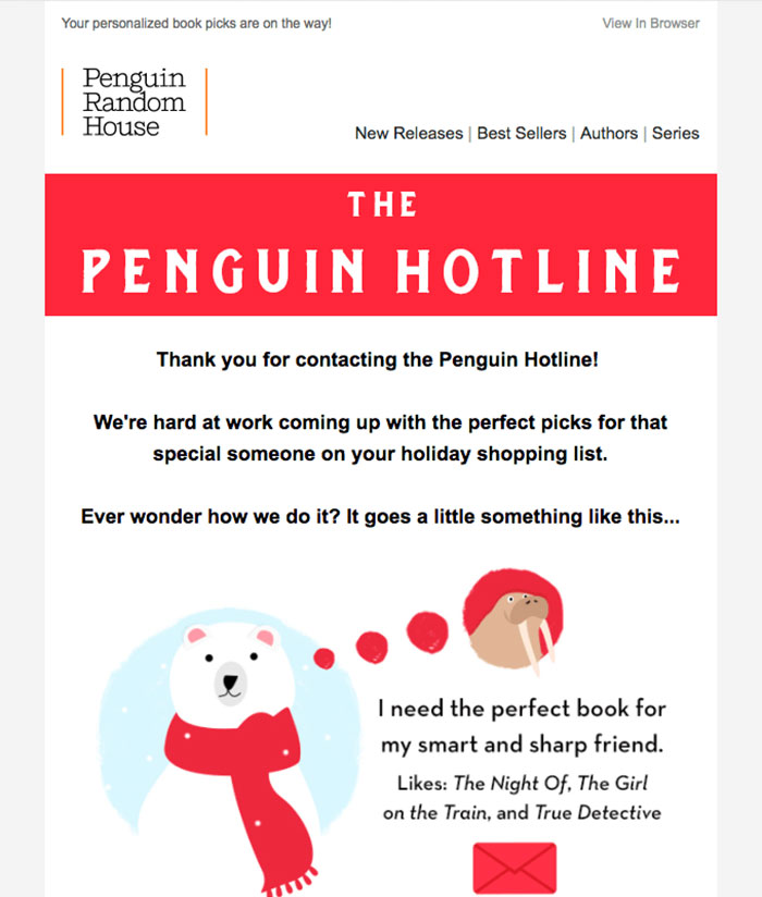 penguin-hotline-to-the-rescue Email Newsletter Design Best Practices