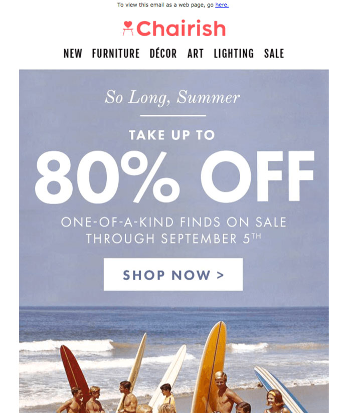the-farewell-to-summer-sale Email Newsletter Design Best Practices