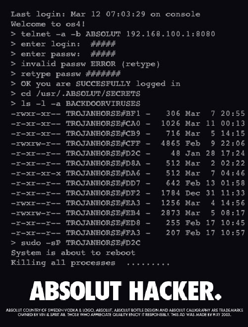 hacker Absolut Vodka Ads to Check Out