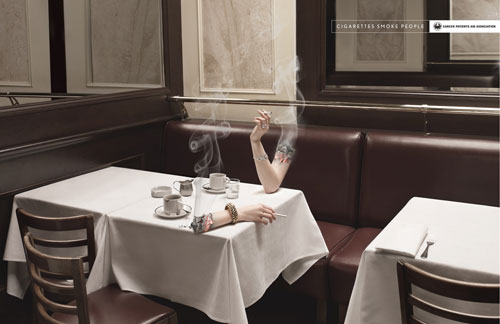 Cancer-Patients-Aid-Association---Bistro Remarkable Anti-Smoking Advertising Campaigns - 53 Examples