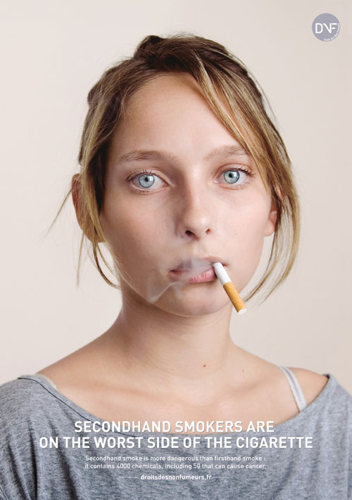 Secondhand-smokers-are-on-the-worst-side-of-the-cigarette Remarkable Anti-Smoking Advertising Campaigns - 53 Examples