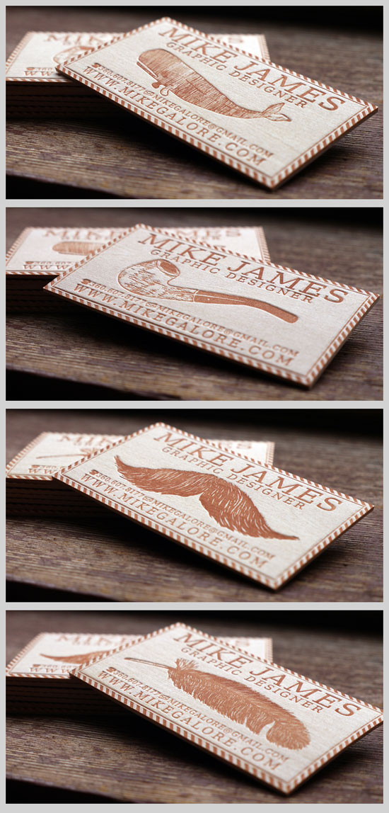 Balsa-Wood Best Business Card Designs - 300 Cool Examples and Ideas