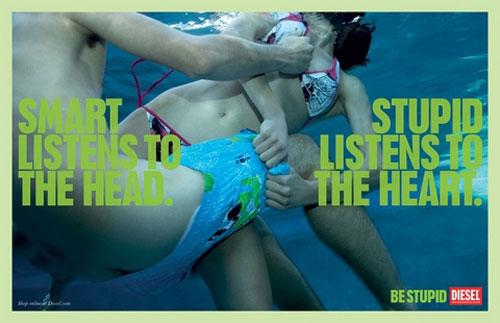 be-stupid-underwater Diesel Jeans Advertising Campaigns - 45 prints