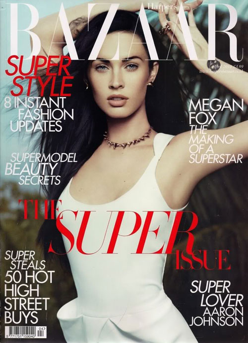 bazaar-Megan-Fox Fashion And Lifestyle Magazines Cover Design - 45 Examples