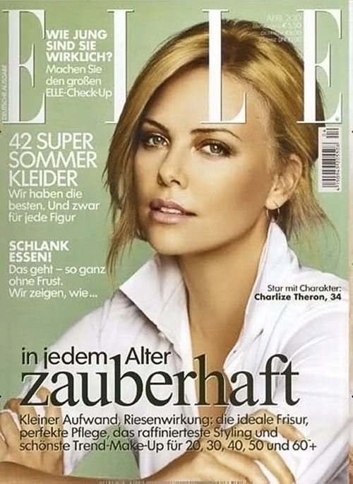 elle-Charlize-Theron Fashion And Lifestyle Magazines Cover Design - 45 Examples