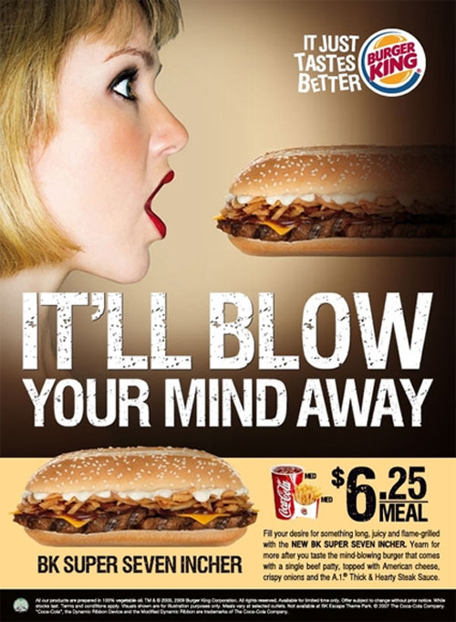 burger-king-bk-super-seven-incher-advertisement-picture Burger King vs KFC vs McDonald's Print Advertising