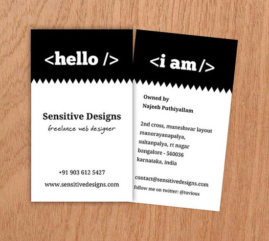 Sensitive-Designs Best Business Card Designs - 300 Cool Examples and Ideas